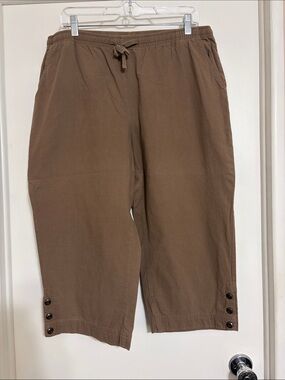 Cathy Daniels Brown Cropped Drawstring Pants